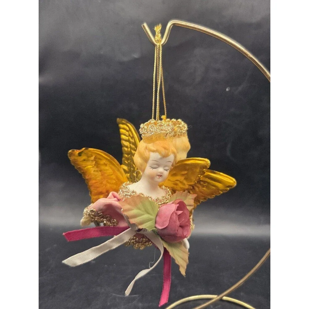 Lot Of 2 Vintage Victorian Style Angel Ornaments